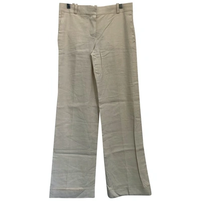 Pre-owned Chloé Linen Trousers In Ecru
