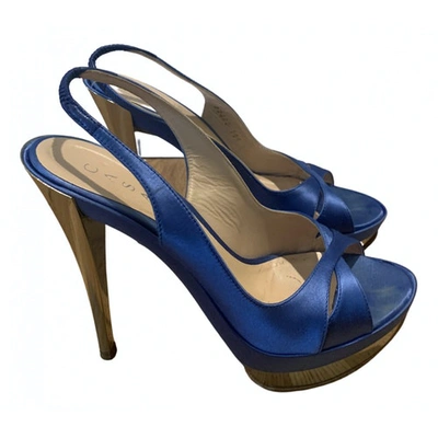 Pre-owned Casadei Cloth Sandals In Blue
