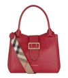 Burberry The Medium Buckle Tote In Grainy Leather In Red