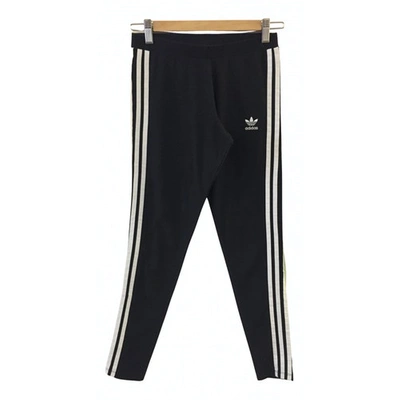 Pre-owned Adidas Originals Black Cotton Trousers