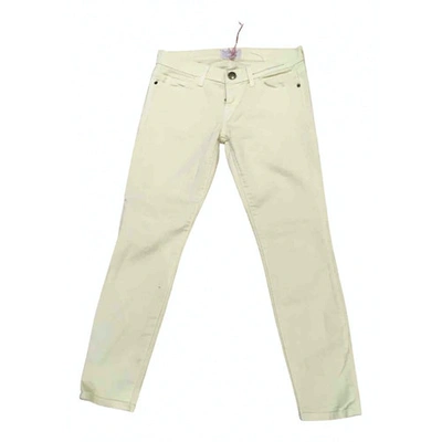 Pre-owned Current Elliott Slim Jeans In Yellow