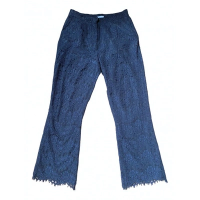 Pre-owned Claudie Pierlot Navy Cotton Trousers