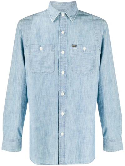 Polo Ralph Lauren Long-sleeved Denim Shirt In Blue