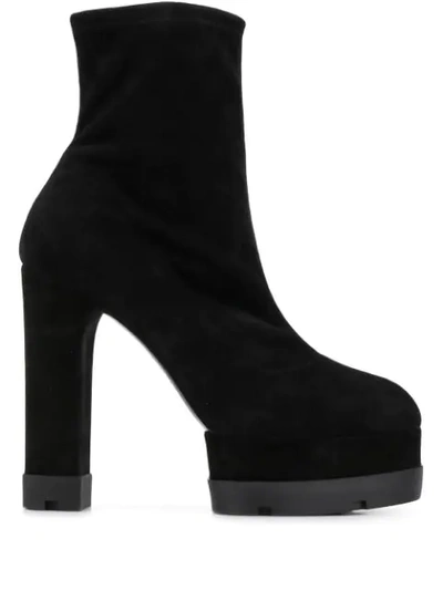 Casadei Platform Ankle Boots In Black