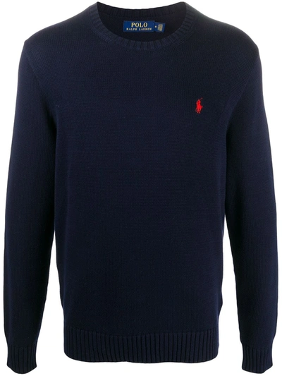 Polo Ralph Lauren Logo Long-sleeve Jumper In Blue