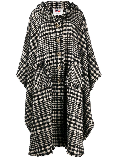 Ports 1961 Houndstooth Print Coat In Black