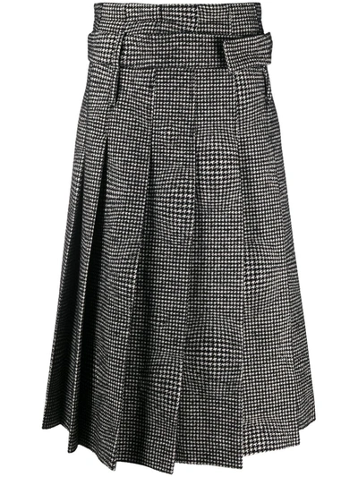 Ports 1961 Houndstooth Print Skirt In Black