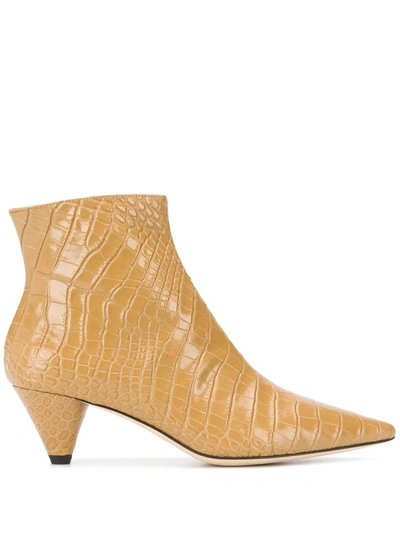 Joseph Croc Embossed-effect Boots In Neutrals