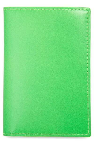 Comme Des Garçons Super Fluo Bifold Cardholder In Green