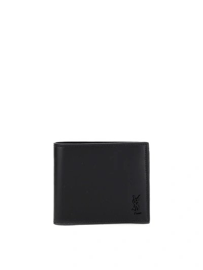 Saint Laurent Leather Wallet In Black