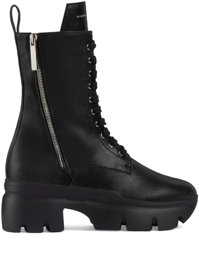Giuseppe Zanotti Apocalypse Lace-up Block-heel Boots In Black