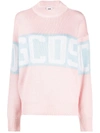 Gcds Oversized Intarsia Logo Knit Jumper In Pink