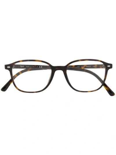 Ray Ban Leonard Square Frame Glasses In Brown