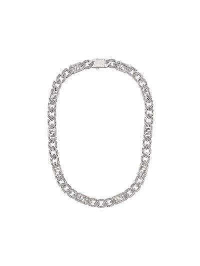 Fendi Ff Chain Link Necklace In Silver