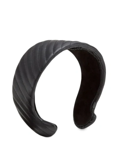 Fendi Pelle Trapuntata Headband In Nero