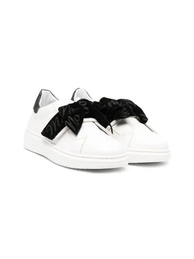 Monnalisa Kids' Bow-embellished Sneakers In White