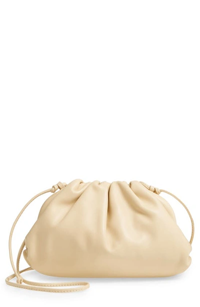 Bottega Veneta The Mini Pouch Leather Clutch In Porridge-gold