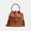 Coach Lora Bucket Bag With Whipstitch Detail In Brown