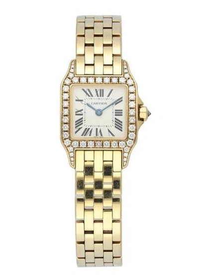 Cartier Santos Demoiselle Yellow Gold Diamond Midsize Ladies Watch Wf9002y7 In Not Applicable