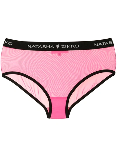 Natasha Zinko Bright Pink Logo-trim Trouseries