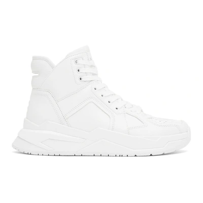 Balmain High-top Lace-up Sneakers In White