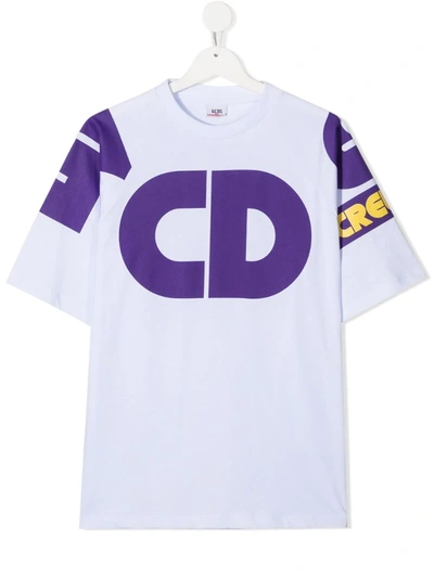 Gcds Teen Logo Print T-shirt In White