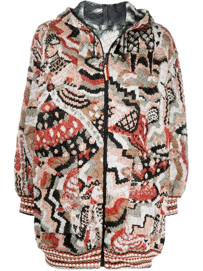 Missoni Reversible Quilted Knit Coat In Red