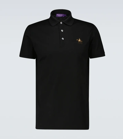 Ralph Lauren Mens Classic Black Logo-embroidered Cotton-piqué Polo Shirt L