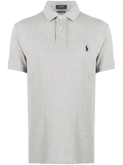 Polo Ralph Lauren Logo Embroidered Polo Shirt In Grey