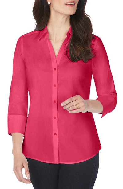 Foxcroft Mary Button-up Blouse In Geranium