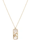 L'atelier Nawbar Elements Of Love 18k Yellow Gold Earth Pendant Necklace In White