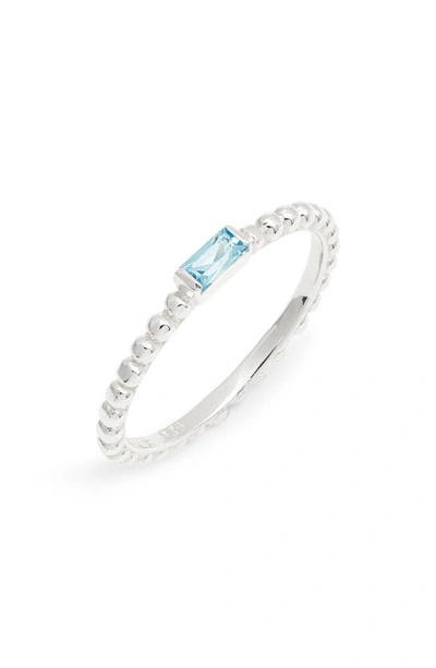 Anzie Swiss Blue Topaz Dew Drop Ring | Gemstones/rhodium Plated