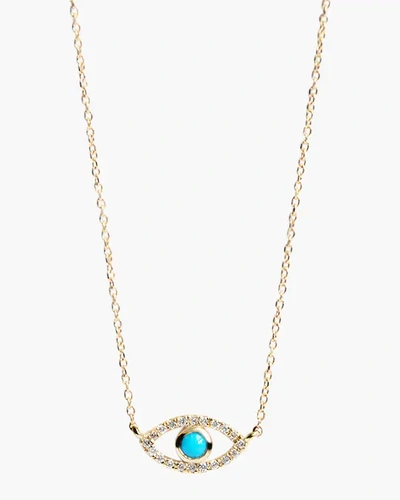 Anzie Diamond & Turquoise Evil Eye Pendant Necklace | Diamonds/gemstones/yellow Gold