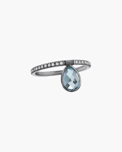 Nina Runsdorf Mini Topaz Flip Ring | Diamonds/gemstones In Blue Topaz
