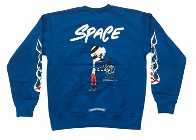 Pre-owned Chrome Hearts  Matty Boy Space Crewneck Sweatshirt Blue