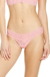 Hanky Panky Signature Lace Low Rise Thong In Pink Lady
