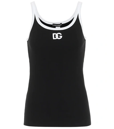 Dolce & Gabbana Stretch-cotton Jersey Tank Top In Black