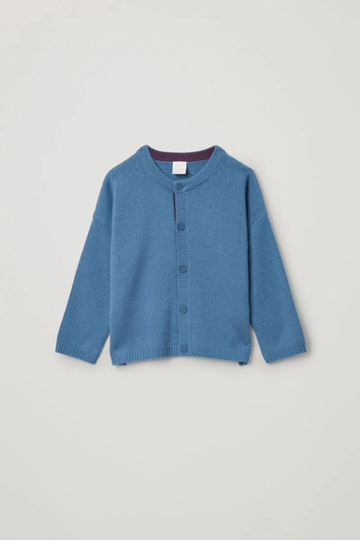 Cos Kids' Cashmere Button Up Cardigan In Blue