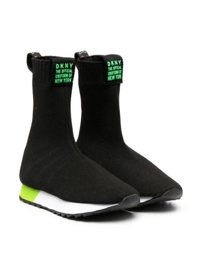 Dkny Kids' Ankle Sock Trainers In Black