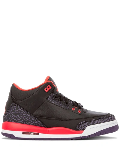 Nike Kids' Air Jordan 3 Retro "crimson" Sneakers In Black