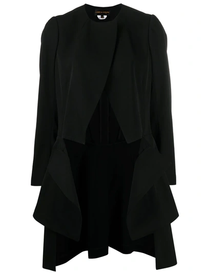 Comme Des Garçons Flared Tailored Jacket In Black
