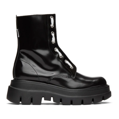 Msgm High-shine Ankle-length Boots In 99 Black