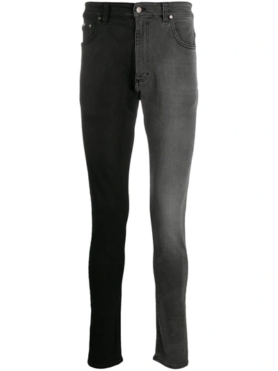 Represent Two-tone Straight Leg Jeans In Black