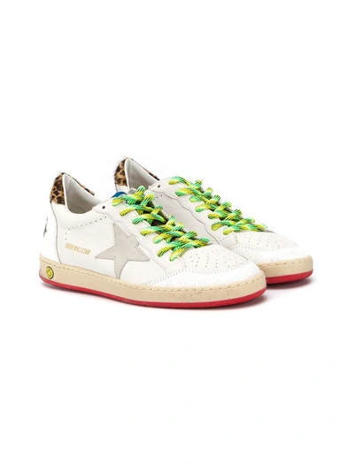 Golden Goose Kids' Star Print Low-top Trainers In White