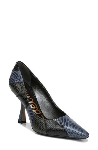 Sam Edelman Women's Julianne Patchwork Pumps Women's Shoes In Iris/ Blue/ Juniper