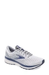Brooks Men's Ghost 13 Running Sneakers From Finish Line In White/grey/cobalt