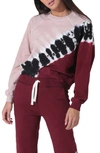 Electric & Rose Ronan Tie Dye Sweatshirt In Echo Wash Crimson/ Beige/ Onyx