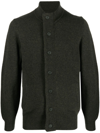 Barbour Patch Zip Card Cardigan In Green Wool