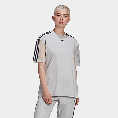 Adidas Originals Adidas Women's Originals Mesh Sleeve T-shirt In Grey