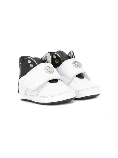 Roberto Cavalli Junior Babies' Two-tone Crib Shoes In White